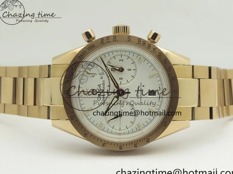 0724 Speedmaster ’57 Co-Axial RG OMF 1:1 Best Edition White Dial On RG Bracelet A9300 (Free Leather Strap) Durable 8065